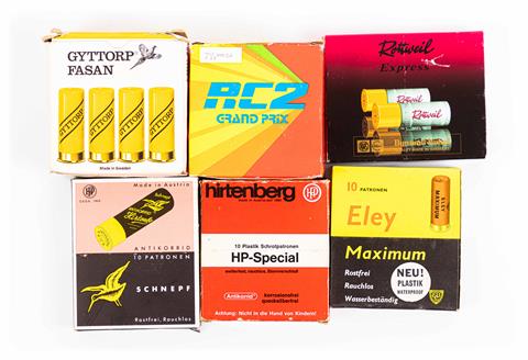 Shotgun cartridges cal. 12/65 & 70, various manufacturers, mixed lot, § free from 18