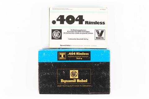 Rifle cartridges .404 Rimless (Jeffrey), RWS, § free over 18