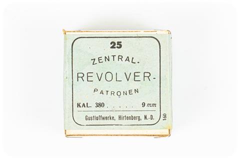Revolver-Sammlerpatronen. 380 Short, Hirtenberger, § B
