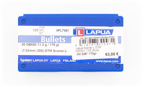 Lapua bullets OTM Scenar - L .30/.308", 11.3g, 175gr, ***