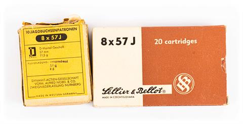 Rifle cartridges 8 x 57 J, RWS and S&B, § free from 18