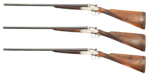 Set of 3 sidelock S/S shotguns Union Armeras - Eibar, 28/70, #28507, #28542, #28545, § C
