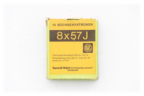 Büchsenpatronen 8 x 57 J, RWS, § frei ab 18