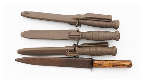 Kampfmesser-Konvolut, 4 Stück