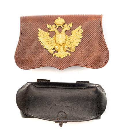Austro Hungary, Irregular cartridge pouch for ensigns and cartridge pouch Gasser / Werndl - bundle lot