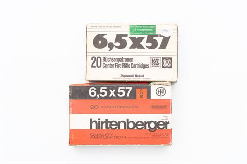 Büchsenpatronen 6,5 x 57, Hirtenberger, § frei ab 18