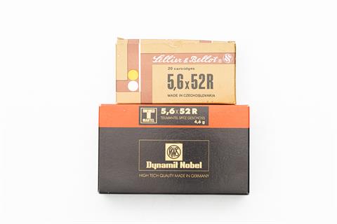 rifle cartridges 5,6 x 52 R, RWS and S&B, § unrestricted