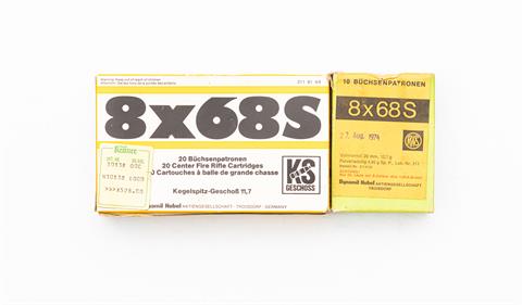 rifle cartridges 8 x 68 S, RWS, § unrestricted