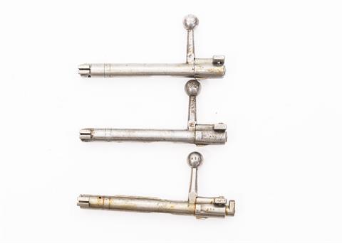 bundle lot, Mauser 96 Sweden, bolts, 3 items, #854, 459, 1 x #without, 3 x § C