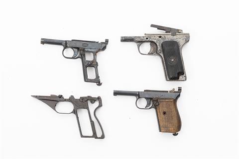 Konvolut, Pistolengriffstücke diverse, 4 Stück