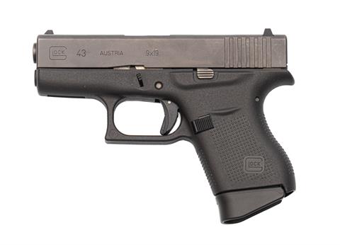Pistole, Glock 43, 9 mm Luger, #BDZK270, § B +ACC