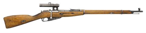 bolt action rifle, Mosin-Nagant 91/30 SSG, Waffenfabrik Ischewsk, 7,62 x 54 R, #63299 & PC1136, § C (W 3449-18)