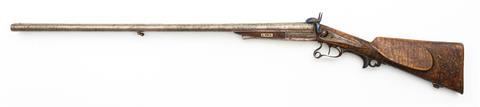 pin fire s/s shotgun of unknown Belgian maker, cal. 12, #without number § C