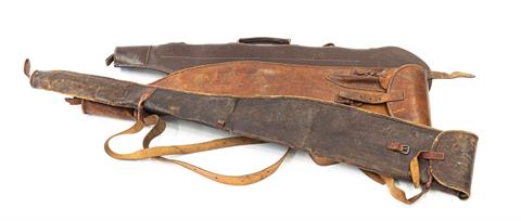 Convolute of 3 pieces, leather rifle cases