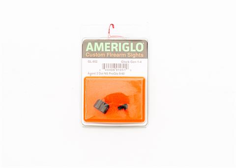 Sight, Ameriglo Agent 3 Dot NS ProGlo 9/40 for Glock gen 1-4***