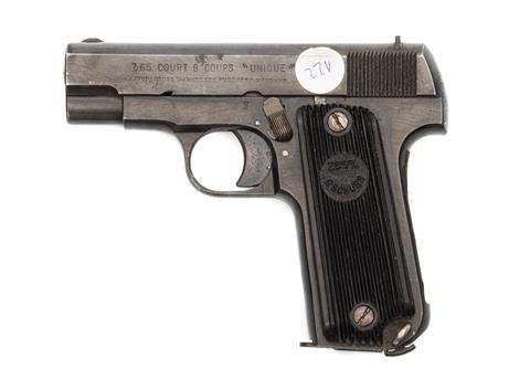 "Pistol, Unique ""9 Coups"", 7,65 Browning, #54595, § B (W 2170-20)"