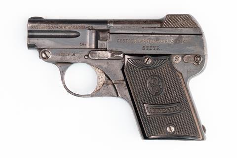 Pistole, Steyr-Pieper Kipplauf 1909 Zweitserie, 6,35 Browning, #46368A, § B