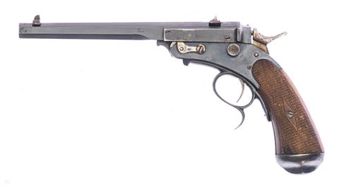 Break-action target pistol from an unknown German manufacturer. Cal. probably 22 long rifle? §B (V49)